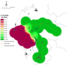 Comparative Smooth Surface Map - Places Visited